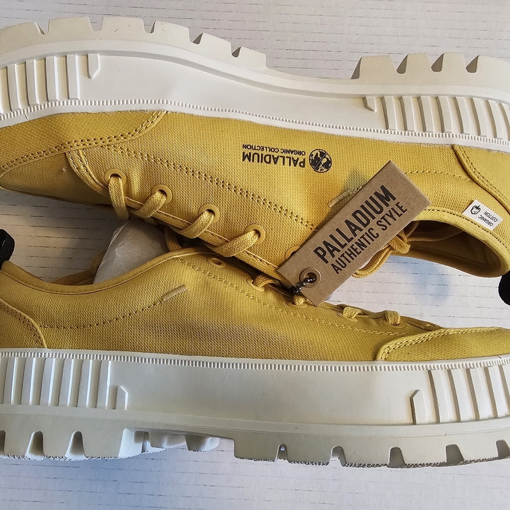 Palladium Pallashock Lo Org 2 Spicy Mustard Color Men's Size 11 Eur 44.5 NIB